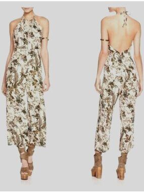 Free People Twisted Halter Floral Jumpsuit - Size 4